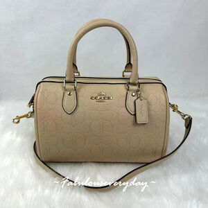 Coach Rowan Satchel Bag Crossbody In Signature Leather/Gold/Oat CCD50 NWT
